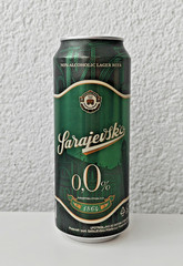Empty 2024 Sarajevsko 0,0% Beer can; 500 ml/16.9 fl oz; BOTTOM opened (Bosnia)