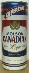 MOLSON CANADIAN SUPERCAN 473ml foreign Beer CAN Montreal CANADA 1980s Grade gd.1