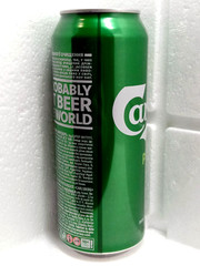 Empty Beer Can CARLSBERG Pilsner Premium 500 ml. Ukraine 2024 Bottom open