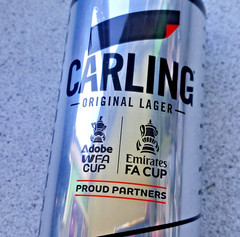 x4 EMPTY BEER CAN CARLING #5 FOOTBALL CUP, MYTHOS PREMIUM, EFES PILSNER, ZUBR
