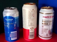 x3 EMPTY 440/500ml BEER CANS BUDWEISER BUDVAR CZECH, SAINTE ETIENNE & GALAHAD UK