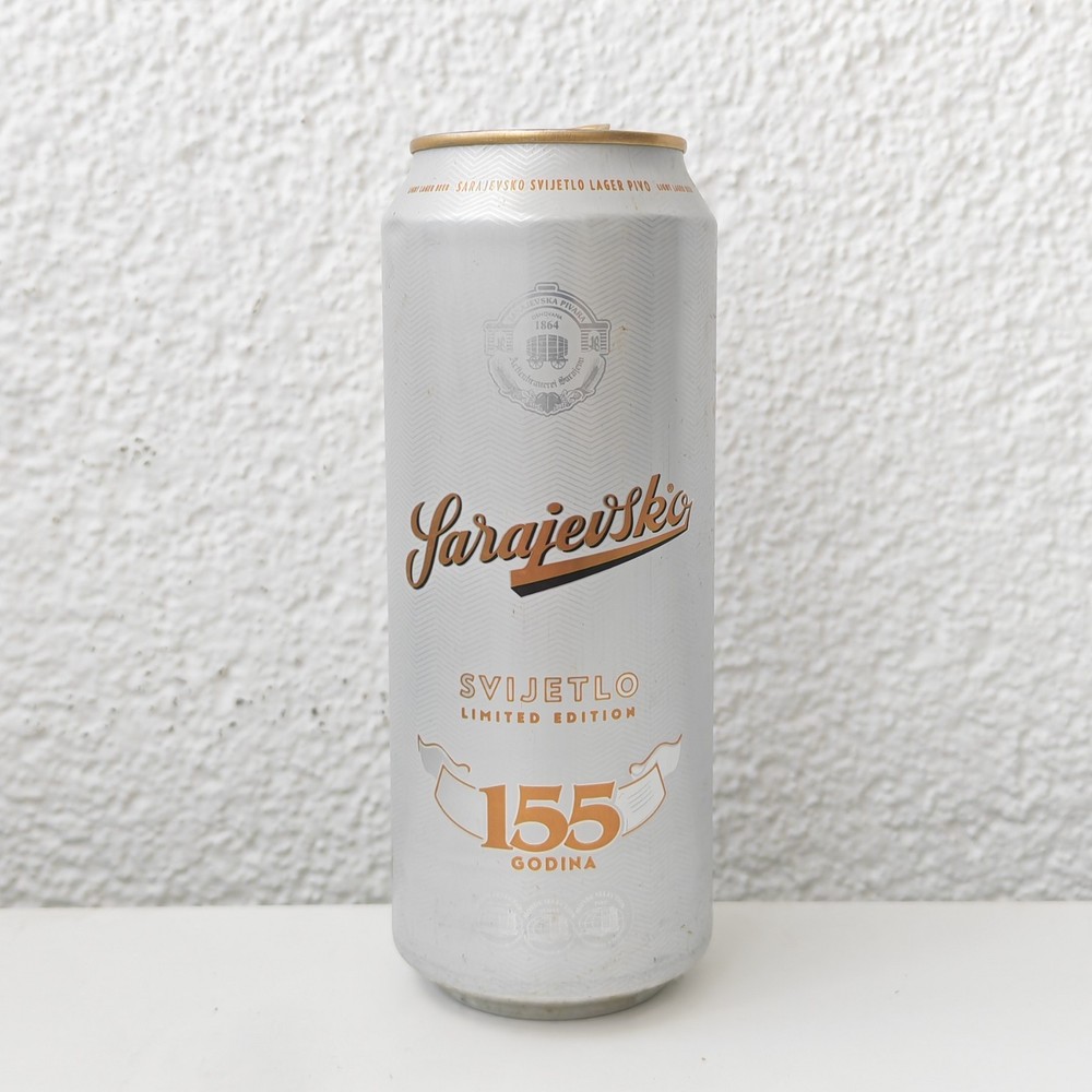 Empty Limited 2019 Edition “155 Years Sarajevsko” Beer can; 500 ml; TOP (Bosnia)