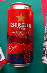 4 EMPTY BEER CAN CARLING 10 FOOTBALL CUP, ESTRELLA DAMM, EFES PILSNER, HEINEKEN