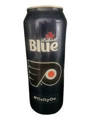 Vintage Beer Can Labatt Blue Canadian Pilsner Philadelphia Flyers 16Oz Empty