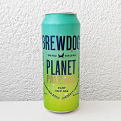 Empty 2023 BrewDog Planet Pale Ale Beer can; 500 ml/16.9 fl oz; BOTTOM Scotland
