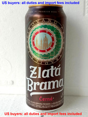 Empty Beer Can ZLATA BRAMA Cerne Obolon 500 ml Ukraine 2025 Bottom Open