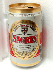 Empty Beer Can SAGRES 330 ml. Portugal 1996 Top Open!