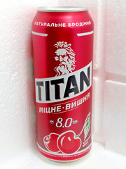 Empty Beer Can TITAN Strong CHERRY 500 ml. Ukraine 2024 Bottom Open! 🇺🇦