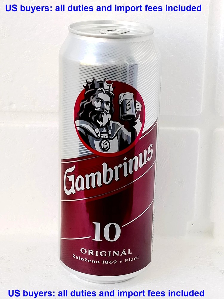 Empty Beer Can GAMBRINUS 500ml Slovakia 2025 – Bottom Open Collectible Brewerian