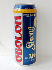 Empty Beer Can OBOLON Strong 500 ml. Ukrainian Export 2025 Bottom open Collect