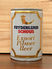 RARE!!! Frydenlund Schous Export Pilsner beer can! Steel!! Pull Tab!!