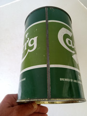 CARLSBERG PILSNER LAGER Beer Can 2.22L Liter Flat Top Steel Party Barrel ENGLAND