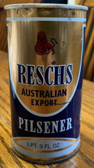 VINTAGE RESCHS PILSENER AUSTRALIAN EXPORT STEEL PINT BEER CAN
