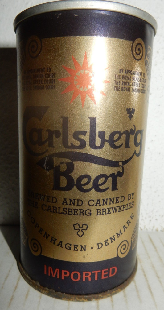 CARLSBERG Beer Imported Straight Steel can from DENMARK (350ml) Empty Beercan !