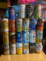 Japan Beer can x22 empty 350 ml. top-open Vintage 2010-’12 Suntory ASAHI Sapporo