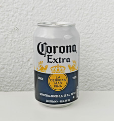 Empty 2020 Corona Extra Beer can; 330 ml/11.2 fl oz (Belgium)