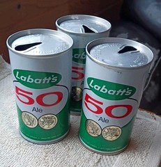 3 LABATT’S 50 ALE EMPTY BEER CANS STRAIGHT STEEL VINTAGE CANADA
