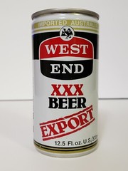 West End XXX Export Aluminum Beer Can Bottom Opened 12 oz EMPTY Australia import