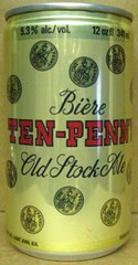 TEN-PENNY OLD STOCK ALE empty Biere Beer CAN, CANADA, with 10 Coins on it, gd.1+
