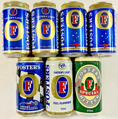 Foster Beer Choice of Lager or Bitter 355ml or 375ml empty can Australia BotOpen