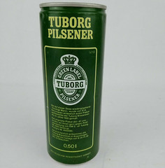 TUBORG Green Label PILSENER Beer Can “Der durstige Mann” Denmark RARE