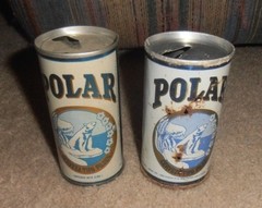 2- VINTAGE & RARE POLAR CERVEZA TIPO PILSEN VERY OLD BEER CAN LOT VENEZUELA