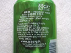 TUBORG GREEN from POLAND for ITALY 2024 empty beer can 330ml top opened