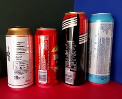 x4 EMPTY BEER CANS MARTINEZ ENGLAND, MAHOU MADRID, BLACK LABEL, BALTAS LITHUANIA