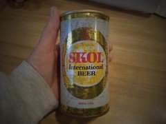 SKOL INTERNATIONAL BEER 355 ML STRAIGHT EDGE STEEL BEER CAN NOVA LIMA BRAZIL