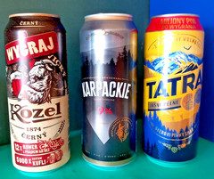 SET x 3 EMPTY 500ml BEER CANS POLISH KARPACKIE, KOZEL CERNY & TATRA JASNE POLSKA
