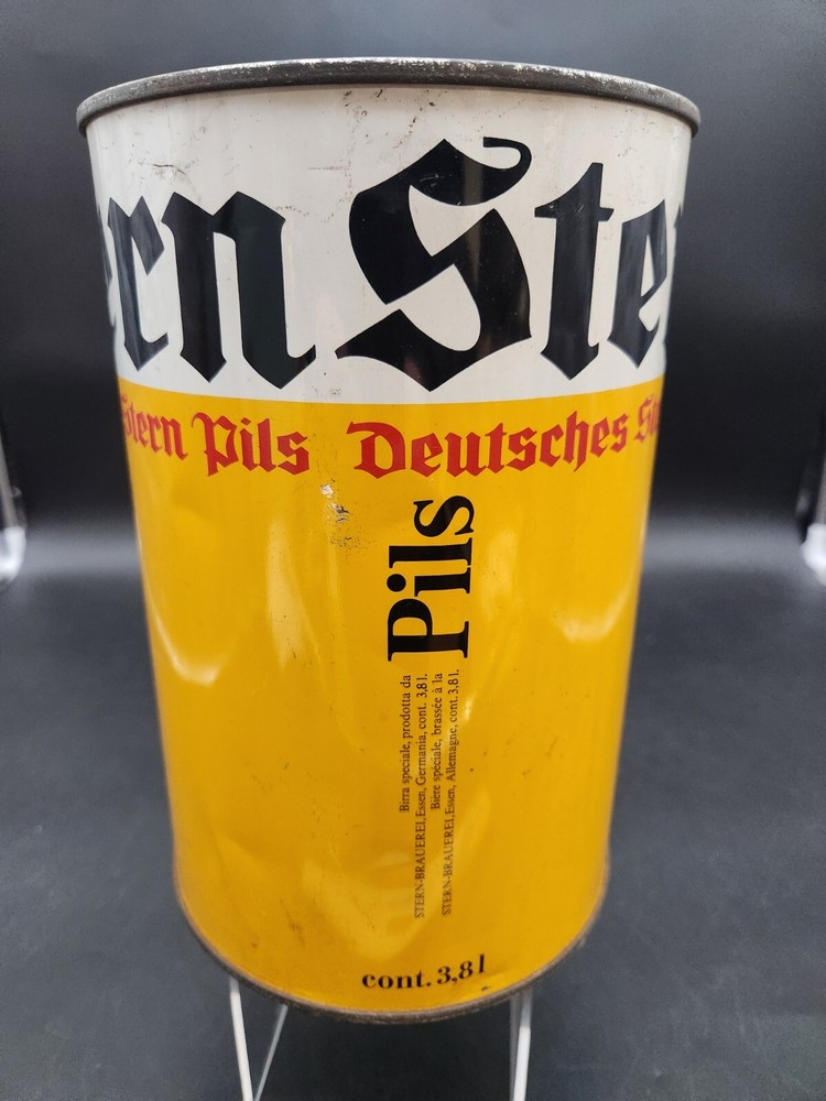 Vintage 1960s STERN Pils PARTY KEG GALLON 3.8L Min Beer Can Steel Barrel Germany