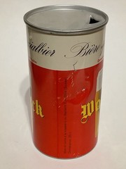 Warteck straight aluminum empty FLAT TOP beer can, Switzerland