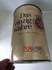 Warsteiner Pilsner 3.8L Liter Gallon Beer Can Steel Party Barrel GERMANY 1970s