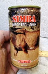 Simba imported Lager Beer Can African Wildlife Series Roan #25 Swaziland