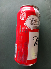 x3 EMPTY BEER CANS 440ml BUDWEISER BELGIUM UK, KAKAWA ENGLAND & SAN MIGUEL SPAIN