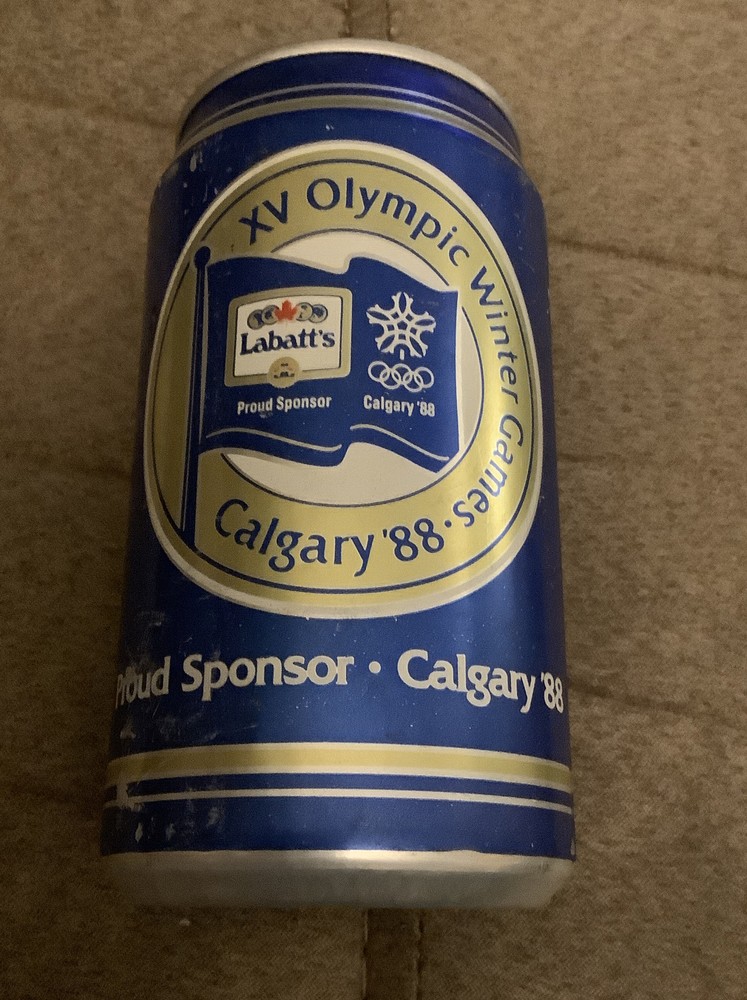 Labatts Pilsner Beer Can Xbox Olympic Winter Games Calgary 88 Proud Sponsor Can